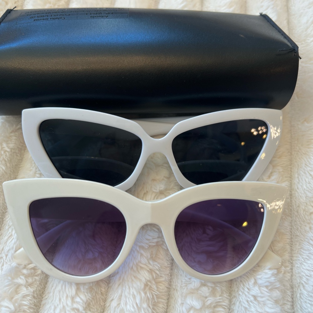 2 for $14 Stylish White Sunglasses Set for a great price!